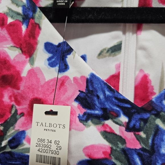 NWT Talbots Women's Floral Dress (12P) - Picture 3 of 4